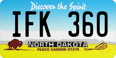 ND license plate IFK360
