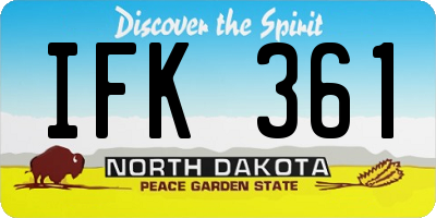ND license plate IFK361