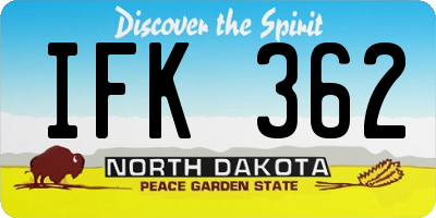 ND license plate IFK362