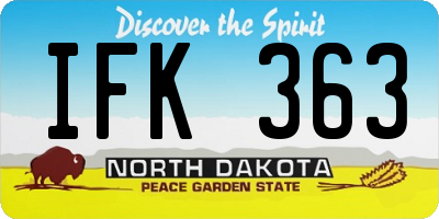 ND license plate IFK363