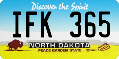 ND license plate IFK365