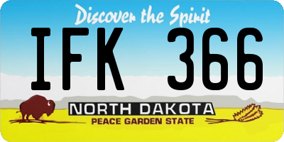 ND license plate IFK366
