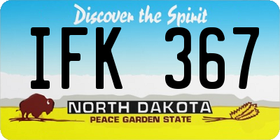 ND license plate IFK367