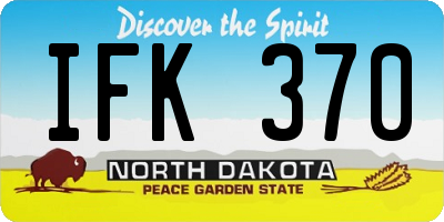 ND license plate IFK370