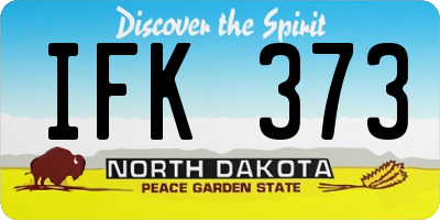 ND license plate IFK373