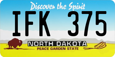 ND license plate IFK375