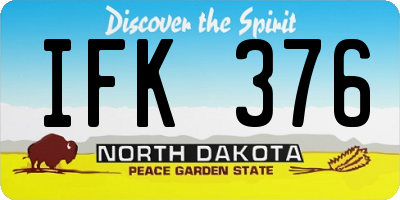 ND license plate IFK376