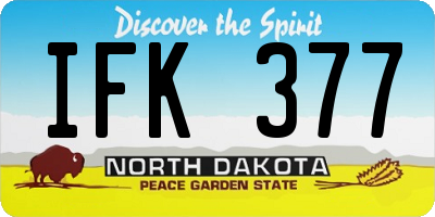 ND license plate IFK377