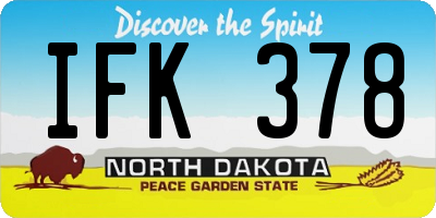 ND license plate IFK378