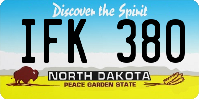 ND license plate IFK380