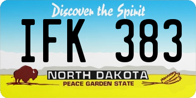 ND license plate IFK383