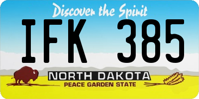 ND license plate IFK385