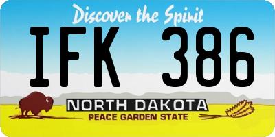 ND license plate IFK386