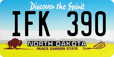 ND license plate IFK390