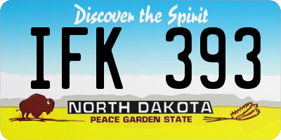 ND license plate IFK393