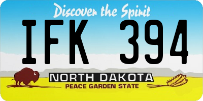 ND license plate IFK394