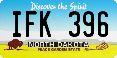 ND license plate IFK396
