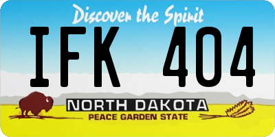 ND license plate IFK404