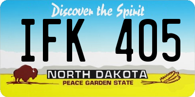 ND license plate IFK405