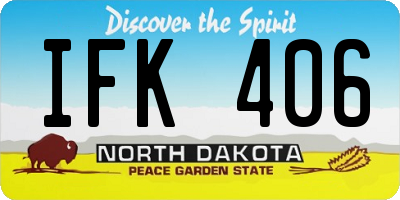 ND license plate IFK406