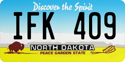 ND license plate IFK409