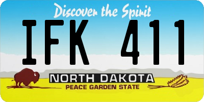 ND license plate IFK411