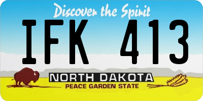 ND license plate IFK413