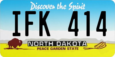 ND license plate IFK414