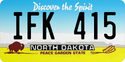 ND license plate IFK415