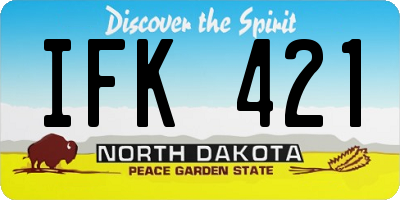 ND license plate IFK421