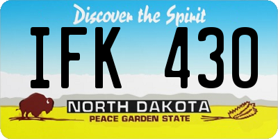 ND license plate IFK430