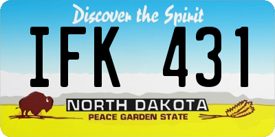 ND license plate IFK431