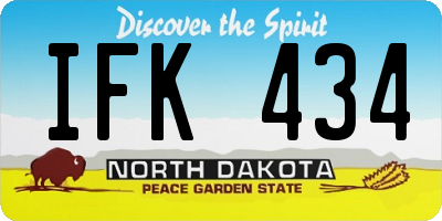 ND license plate IFK434