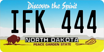 ND license plate IFK444