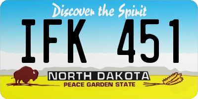 ND license plate IFK451