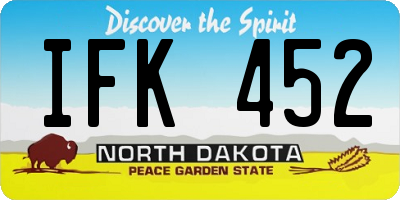 ND license plate IFK452