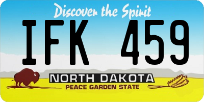 ND license plate IFK459