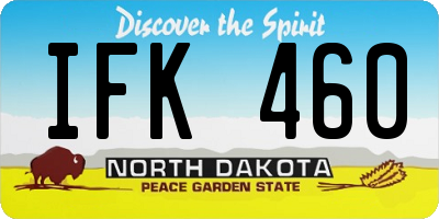 ND license plate IFK460