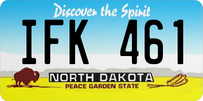 ND license plate IFK461