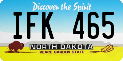 ND license plate IFK465