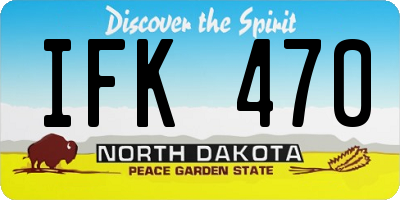 ND license plate IFK470