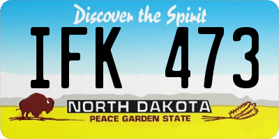 ND license plate IFK473