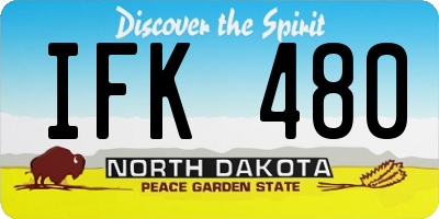 ND license plate IFK480