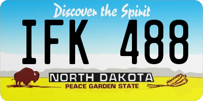 ND license plate IFK488