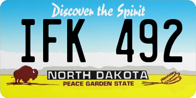 ND license plate IFK492