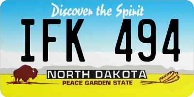 ND license plate IFK494