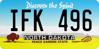 ND license plate IFK496
