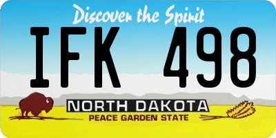 ND license plate IFK498