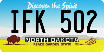 ND license plate IFK502