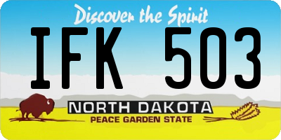 ND license plate IFK503